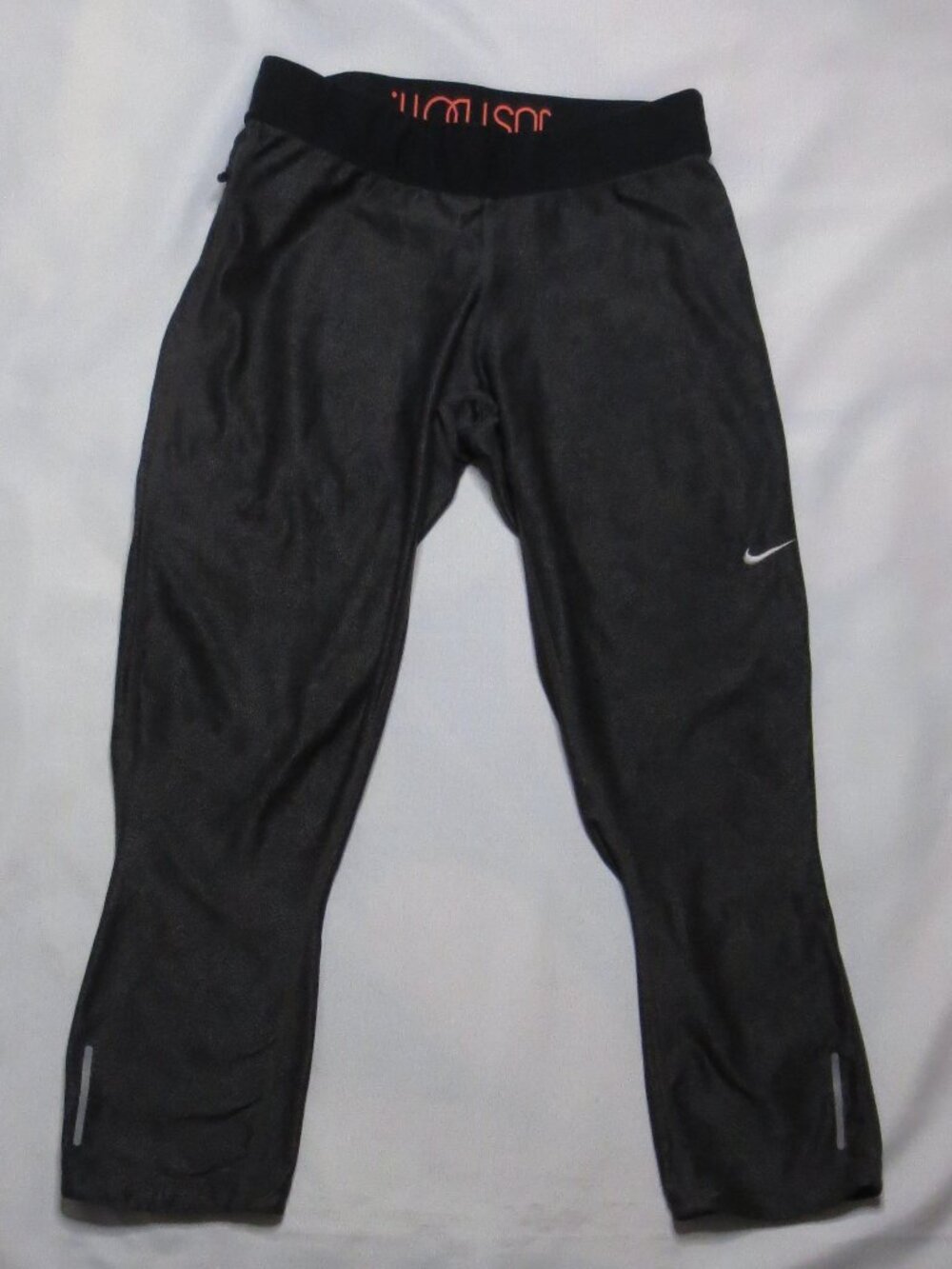 NIKE DRI FIT womens LEGGINGS black WORKOUT gray YOGA running SIZE M